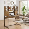 Computertafel Met 4 Lades En Planken, Bureau 105 Cm, Natuurhout