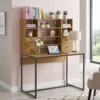 Computertafel Met 4 Lades En Planken, Bureau 105 Cm, Natuurhout