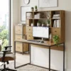 Computertafel Met 4 Lades En Planken, Bureau 105 Cm, Natuurhout
