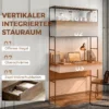 Computertafel Met Rekken En 2 Lades Voor Het Thuiskantoor, 185 Cm Hoog, Bruin Houtlook