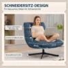 Draaibare Accentstoel, Moderne Lounge Stoel Zonder Armleuningen Met Stalen Poten, Donkerblauw