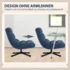 Draaibare Accentstoel, Moderne Lounge Stoel Zonder Armleuningen Met Stalen Poten, Donkerblauw