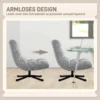 Draaibare Loungestoel Met Brede Zitoppervlakte, Waterafstotende Chenille look, Gekruiste Stalen Poten, Grijs