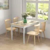 Eettafel, 120 X 75 Cm Keukentafel In Landhuisstijl Voor 4 Personen, Houten Tafel Voor Woonkamer, Eetkamer, Natuur