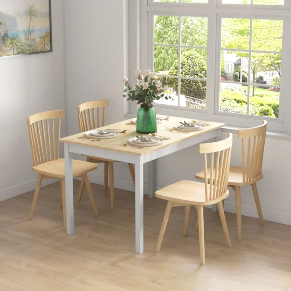 Eettafel, 120 X 75 Cm Keukentafel In Landhuisstijl Voor 4 Personen, Houten Tafel Voor Woonkamer, Eetkamer, Natuur