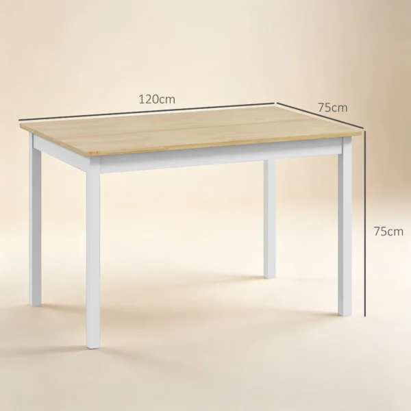 Eettafel, 120 X 75 Cm Keukentafel In Landhuisstijl Voor 4 Personen, Houten Tafel Voor Woonkamer, Eetkamer, Natuur