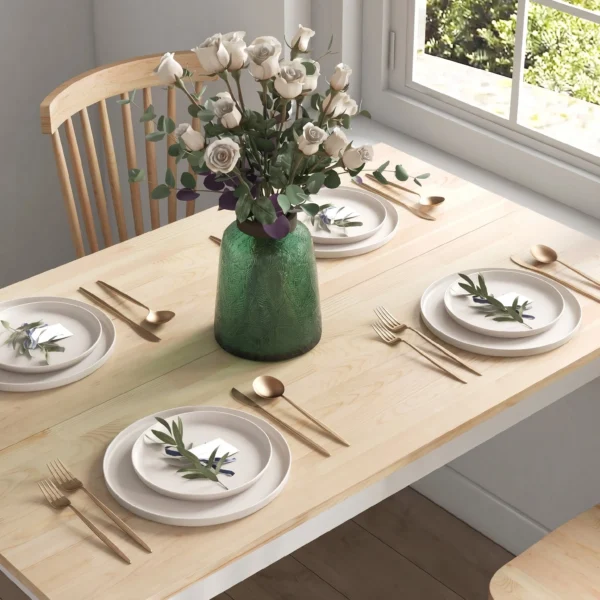 Eettafel, 120 X 75 Cm Keukentafel In Landhuisstijl Voor 4 Personen, Houten Tafel Voor Woonkamer, Eetkamer, Natuur
