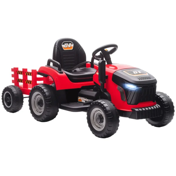 Elektrische Kindtractor, Opzit Tractor Met Afstandsbediening, Zachte Start, Voor Kinderen Van 3 8 Jaar, Rood