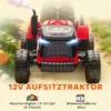 Elektrische Kindtractor, Opzit Tractor Met Afstandsbediening, Zachte Start, Voor Kinderen Van 3 8 Jaar, Rood