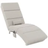 Elektrische Relaxstoel Massagestoel Met Ligfunctie Warmtefunctie Vibratie Lendenkussen 56 X 168 X 84 Cm Crèmewit