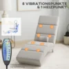 Elektrische Relaxstoel Massagestoel Met Ligfunctie Warmtefunctie Vibratie Lendenkussen 56 X 168 X 84 Cm Crèmewit
