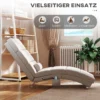 Elektrische Relaxstoel Massagestoel Met Ligfunctie Warmtefunctie Vibratie Lendenkussen 56 X 168 X 84 Cm Crèmewit