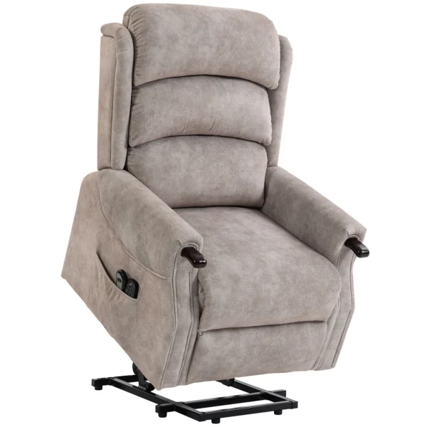 Elektrische Televisiestoel Met Opsta hulp, Relaxstoel Met Vibratiemassage, Verwarming En Ligfunctie, Lichtgrijs
