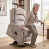 Elektrische Televisiestoel Met Opsta hulp, Relaxstoel Met Vibratiemassage, Verwarming En Ligfunctie, Lichtgrijs