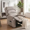 Elektrische Televisiestoel Met Opsta hulp, Relaxstoel Met Vibratiemassage, Verwarming En Ligfunctie, Lichtgrijs