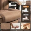 Ergonomische Bureaustoel Met Massagefunctie, Voetensteun, Draaibaar, Rolbaar, Bruin