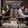 Ergonomische Bureaustoel Met Massagefunctie, Voetensteun, Draaibaar, Rolbaar, Bruin