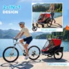 Fietskar Voor Kinderen, 2 zitter, 2 in 1 Opvouwbare Kinderfietskar Met Verstelbare Zitplaats En Riemen, Rood