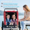 Fietskar Voor Kinderen, 2 zitter, 2 in 1 Opvouwbare Kinderfietskar Met Verstelbare Zitplaats En Riemen, Rood