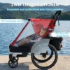 Fietskar Voor Kinderen, 2 zitter, 2 in 1 Opvouwbare Kinderfietskar Met Verstelbare Zitplaats En Riemen, Rood