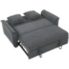 Futon slaapbank, Verstelbare Rugleuning, 2 zits Met 2 Kussens, Donkergrijs