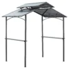 Grillpaviljoen Met Vlamvertragend Dak BBQ Paviljoen Met 2 Planken 2,5 X 1,5m Staal PC Zwart+Bruin