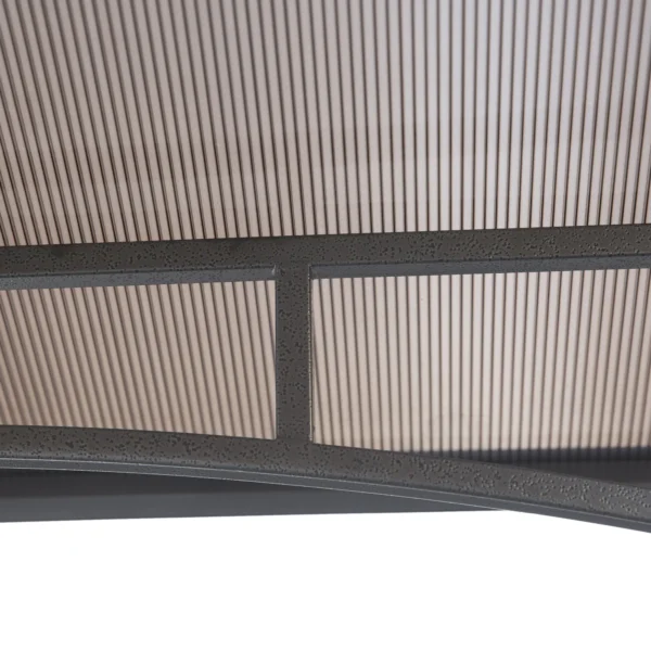 Grillpaviljoen Met Vlamvertragend Dak BBQ Paviljoen Met 2 Planken 2,5 X 1,5m Staal PC Zwart+Bruin