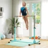 Gymnastiek Turnrek, Rekstang, 13 staps In Hoogte Verstelbaar, Tot 75 Kg Belastbaar, Staal, Beukenhout, Lichtblauw