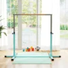 Gymnastiek Turnrek, Rekstang, 13 staps In Hoogte Verstelbaar, Tot 75 Kg Belastbaar, Staal, Beukenhout, Lichtblauw
