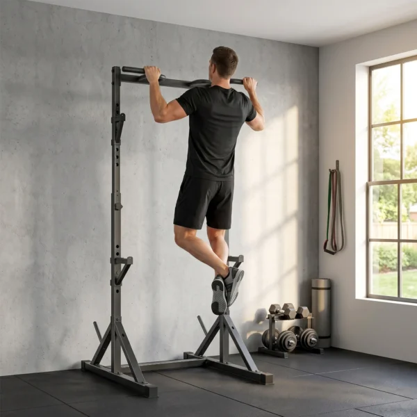 Halters Rek 2 Niveaus, Halterschijven Rek Van Staal, Lange Halter Opslag Tot 200 Kg Belastbaar, Squat Rack