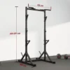 Halters Rek 2 Niveaus, Halterschijven Rek Van Staal, Lange Halter Opslag Tot 200 Kg Belastbaar, Squat Rack