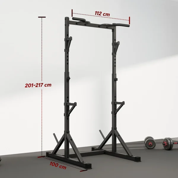 Halters Rek 2 Niveaus, Halterschijven Rek Van Staal, Lange Halter Opslag Tot 200 Kg Belastbaar, Squat Rack