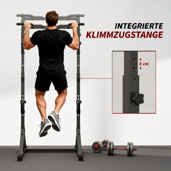 Halters Rek 2 Niveaus, Halterschijven Rek Van Staal, Lange Halter Opslag Tot 200 Kg Belastbaar, Squat Rack