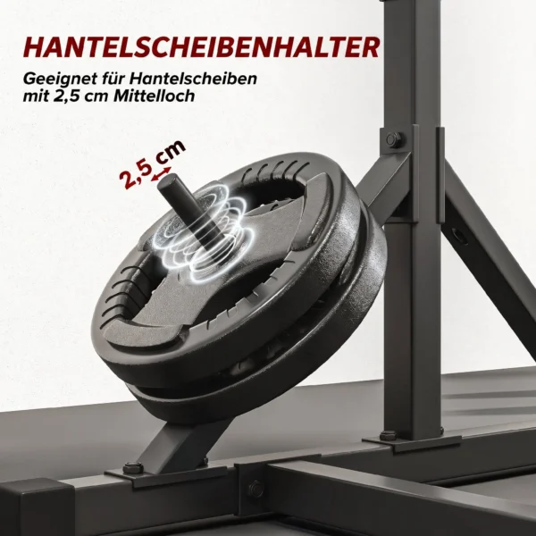 Halters Rek 2 Niveaus, Halterschijven Rek Van Staal, Lange Halter Opslag Tot 200 Kg Belastbaar, Squat Rack