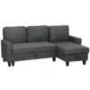 Hoekbank Met Slaapfunctie En Opbergbox L vorm Slaapbank Met Veranderbare Chaise Longue, Voor Appartement En Woonkamer