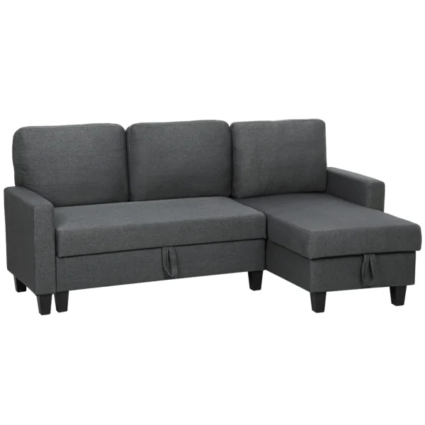 Hoekbank Met Slaapfunctie En Opbergbox L vorm Slaapbank Met Veranderbare Chaise Longue, Voor Appartement En Woonkamer