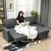 Hoekbank Met Slaapfunctie En Opbergbox L vorm Slaapbank Met Veranderbare Chaise Longue, Voor Appartement En Woonkamer