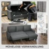 Hoekbank Met Slaapfunctie En Opbergbox L vorm Slaapbank Met Veranderbare Chaise Longue, Voor Appartement En Woonkamer