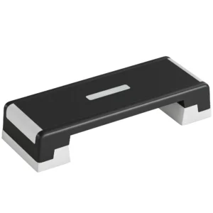 In Hoogte Verstelbaar Fitness Aerobic Stepper Bord Met 3 Niveaus (15/20/25 Cm), Anti slip Mat Zwart+Grijs