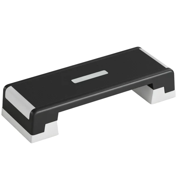 In Hoogte Verstelbaar Fitness Aerobic Stepper Bord Met 3 Niveaus (15/20/25 Cm), Anti slip Mat Zwart+Grijs