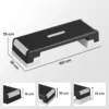 In Hoogte Verstelbaar Fitness Aerobic Stepper Bord Met 3 Niveaus (15/20/25 Cm), Anti slip Mat Zwart+Grijs