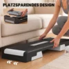 In Hoogte Verstelbaar Fitness Aerobic Stepper Bord Met 3 Niveaus (15/20/25 Cm), Anti slip Mat Zwart+Grijs