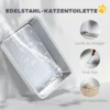 Kattenbak, Roestvrij Staal, XL Binnenruimte, Met Schep, Lichtgrijs