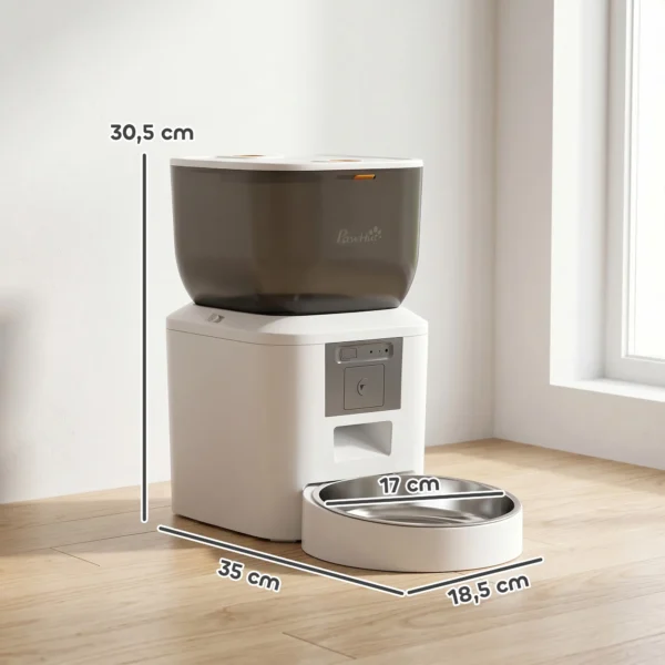 Kattenvoerautomaat Met Camera, 2,4 GHz WLAN, App besturing, 4L Voerautomaat Voor 1 10 Maaltijden, 2 weg Audio