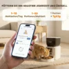 Kattenvoerautomaat Met Camera, 2,4 GHz WLAN, App besturing, 4L Voerautomaat Voor 1 10 Maaltijden, 2 weg Audio