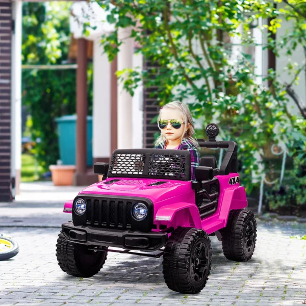 Kinder Elektrische Auto 12V Elektrische Kinderwagen Met Afstandsbediening 2 Motor LED Claxon Voor Kinderen Van 3 6 Jaar 100x65x72 Cm Roze