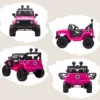Kinder Elektrische Auto 12V Elektrische Kinderwagen Met Afstandsbediening 2 Motor LED Claxon Voor Kinderen Van 3 6 Jaar 100x65x72 Cm Roze