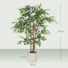 Kunstmatige Banyanboom Kunstplant Met Massief Houten Stam, Pot, Voor Woonkamer Slaapkamer Kantoor 55 X 55 X 120 Cm Groen