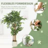 Kunstmatige Banyanboom Kunstplant Met Massief Houten Stam, Pot, Voor Woonkamer Slaapkamer Kantoor 55 X 55 X 120 Cm Groen