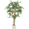 Kunstmatige Banyanboom Kunstplant Met Massief Houten Stam, Pot, Voor Woonkamer Slaapkamer Kantoor 65 X 65 X 150 Cm Groen